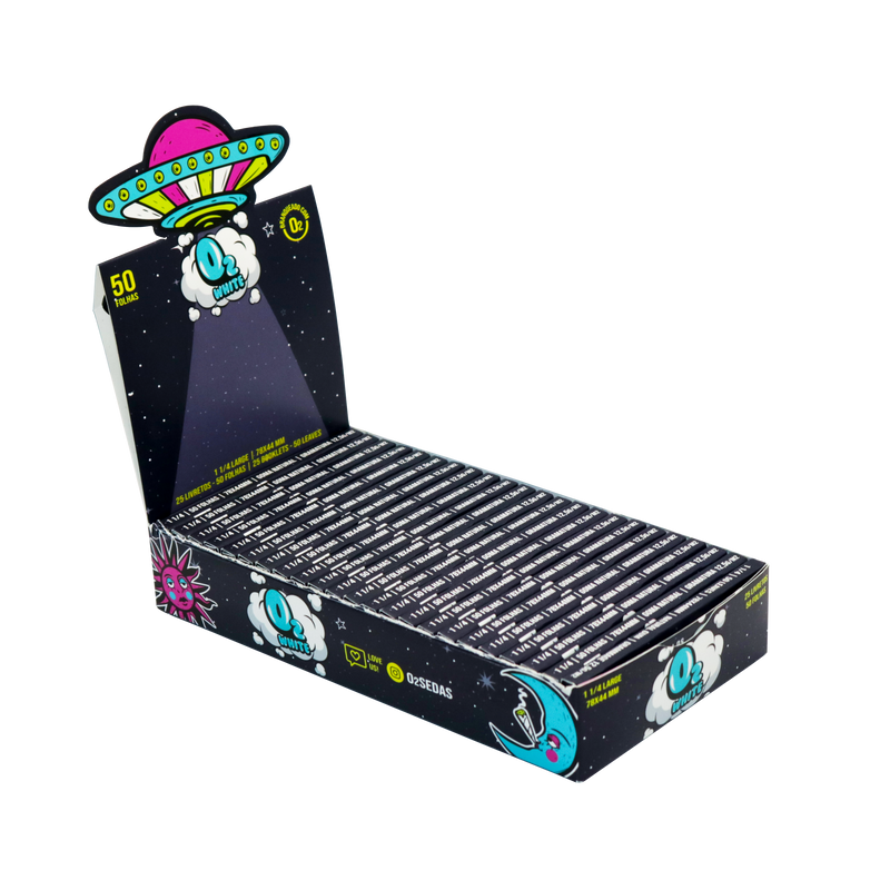 O2 SEDAS WHITE 11/4 LARGE C/25 LIVRETOS